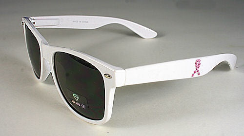 Pink Ribbon Sunglasses - White