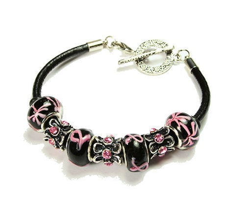 Black Leather Toggle Bracelet