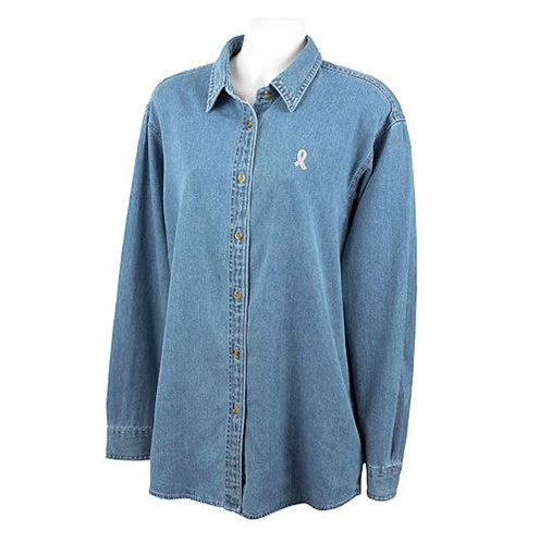 Pink Ribbon Denim Shirt