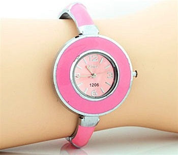 Pink Round Face Watch