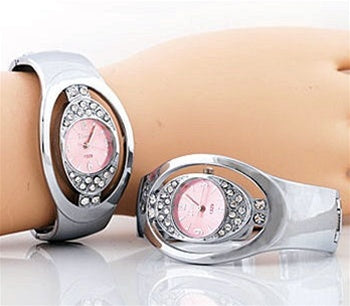 Pink Face Cuff Watch