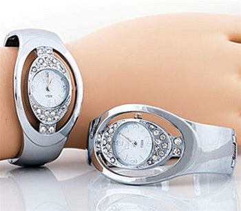 Silver Face Cuff Watch