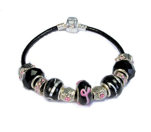 Black Leather Snap Bracelet