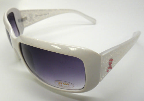 Pink Ribbon Sunglasses - Rectangular White