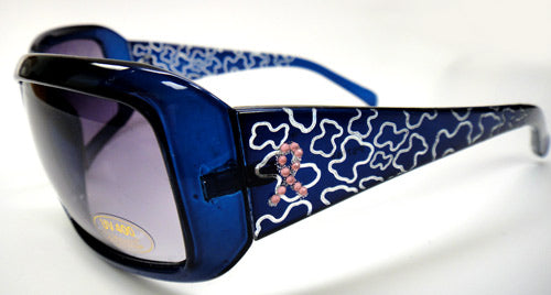 Pink Ribbon Sunglasses - Rectangular Blue