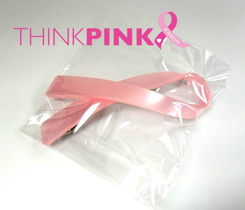 Pink Ribbon Hair Barrette