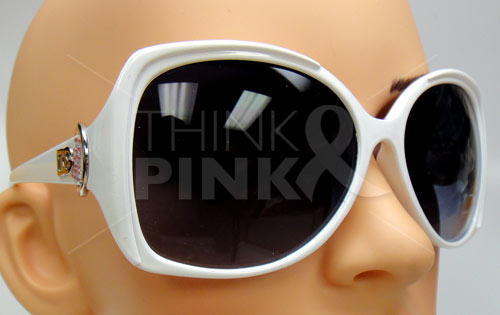 Pink Ribbon Sunglasses - White