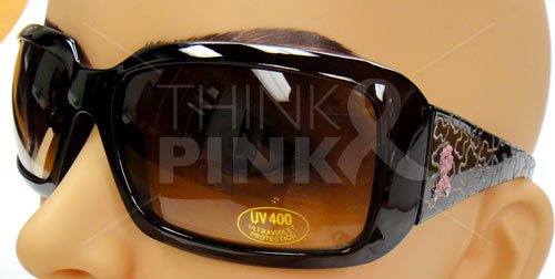 Pink Ribbon Sunglasses - Rectangular Brown