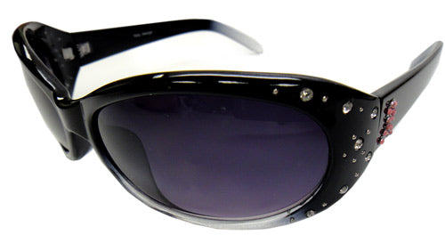 Pink Ribbon Sunglasses - Black