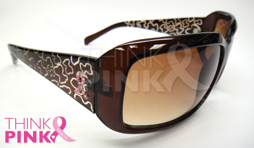 Pink Ribbon Sunglasses - Rectangular Brown