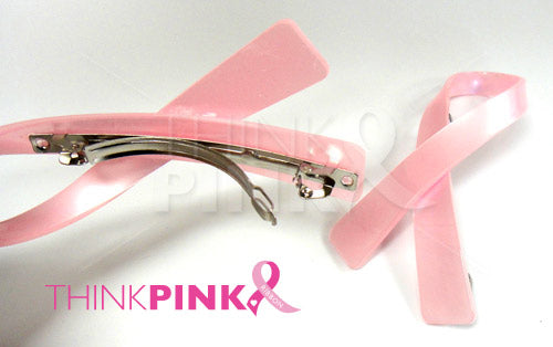 Pink Ribbon Hair Barrette