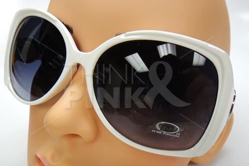 Pink Ribbon Sunglasses - White