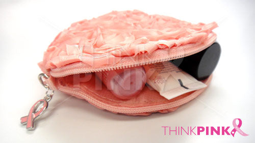 Breast Cancer Rose Pink Coin-Cosmetic Purse