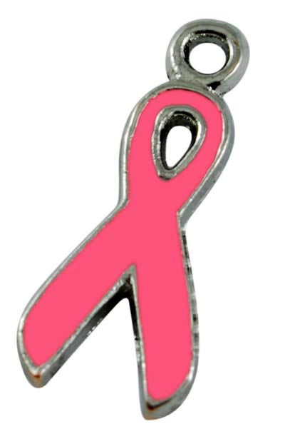 Pink Breast Cancer Awareness Ribbon Charm