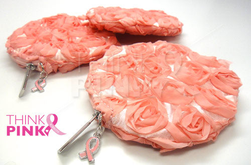 Breast Cancer Rose Pink Coin-Cosmetic Purse