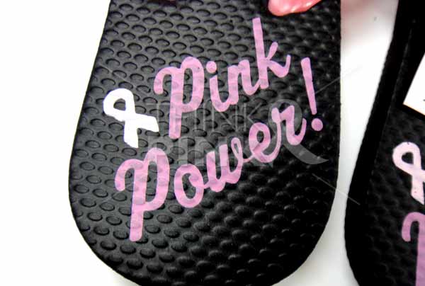 Pink Ribbon Flip Flops - Pink Power