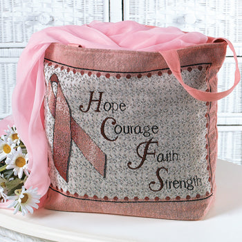 Pink Ribbon Tapestry Tote