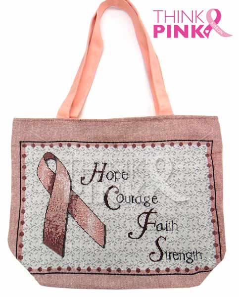 Pink Ribbon Tapestry Tote