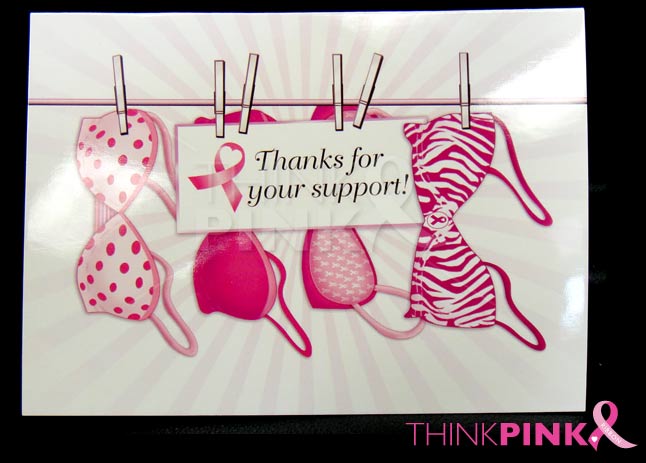 1 Dz. Pink Ribbon Thank You cards (12 pcs)