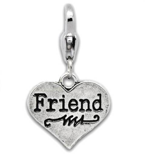 Heart "Friend" Charm