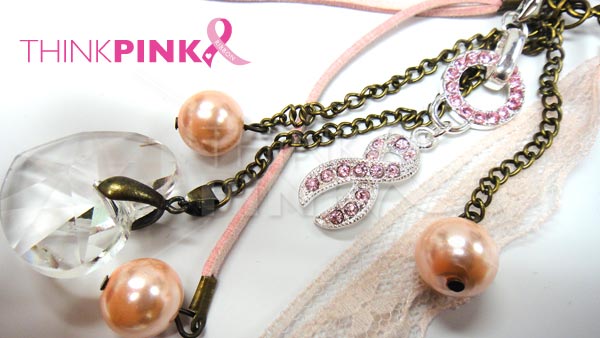 Pink Ribbon Fashion Necklace