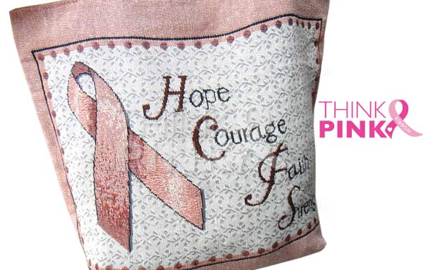 Pink Ribbon Tapestry Tote