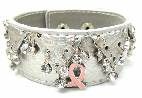 Pink Leather Bracelet