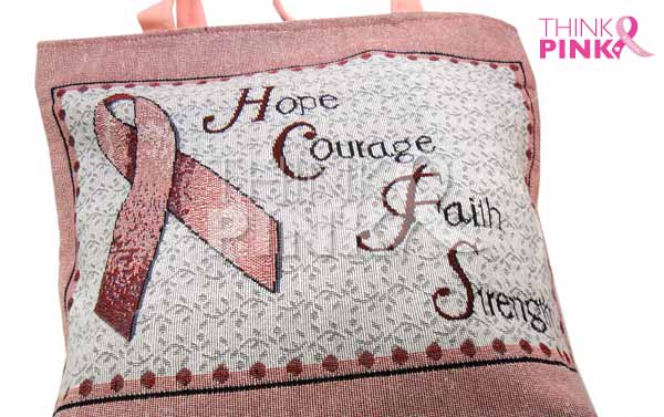 Pink Ribbon Tapestry Tote