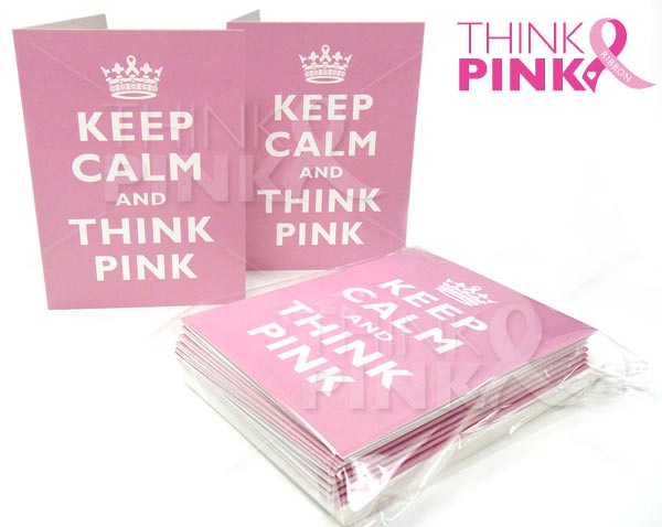 Breast Cancer Keep Calm & Think Pink Cards (10 pcs)