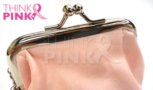 Breast Cancer Pink Coin Purse with Key Chain