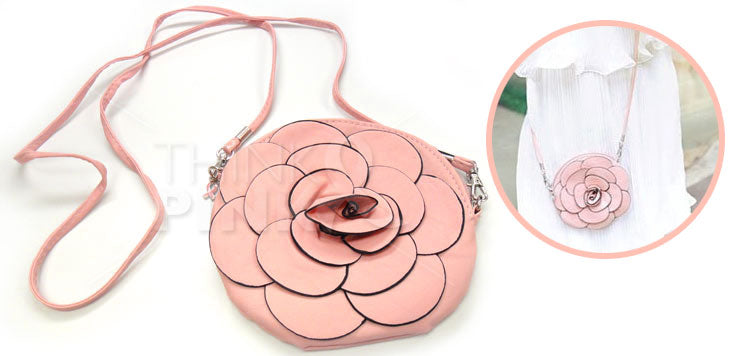 Flower Wristlet Purse-Handbag-Coin Wallet in Pink