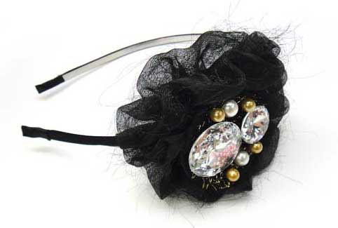 Pink Ribbon Headband-Black