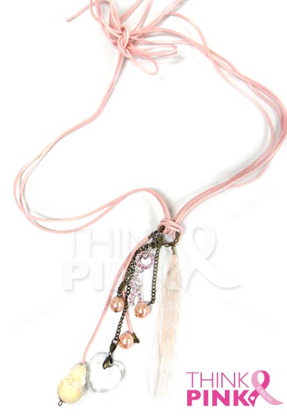 Pink Ribbon Fashion Necklace