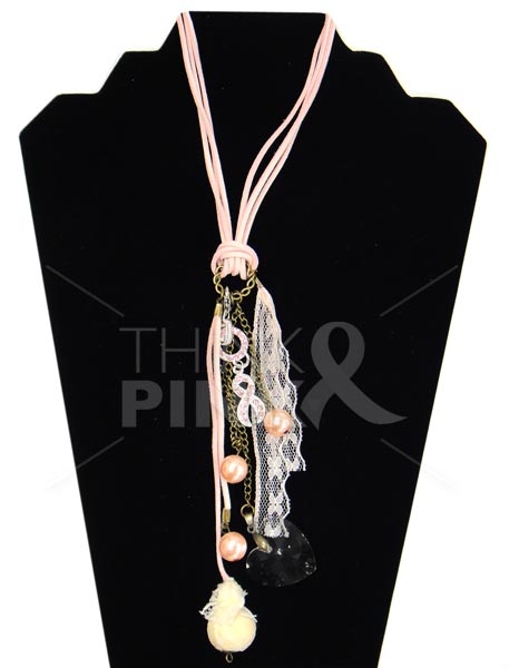 Pink Ribbon Fashion Necklace