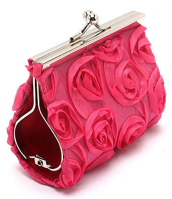 Breast Cancer Rose Pink Coin Purse