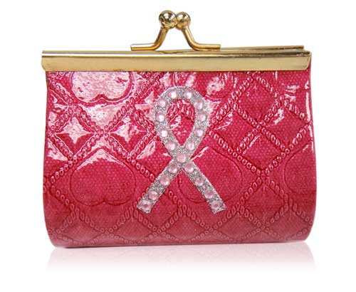 Pink Ribbon Fuchsia Coin Purse