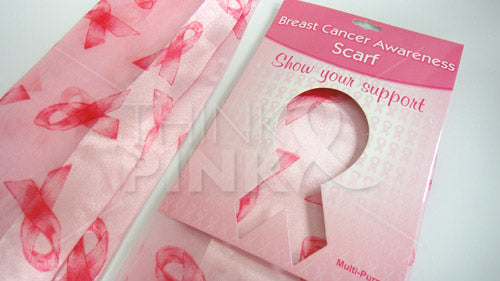 Pink Ribbon Scarf-Headband-Sash -Pink