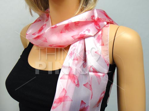 Pink Ribbon Scarf-Headband-Sash -Pink