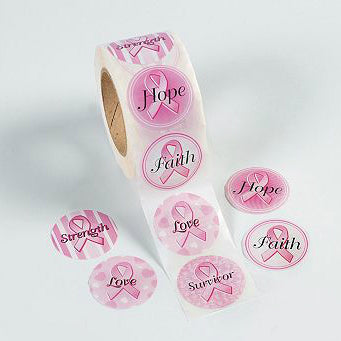 Pink Ribbon Sticker Roll