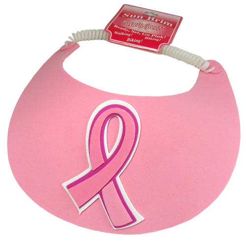 Breast Cancer Pink Ribbon Form Sun Visor