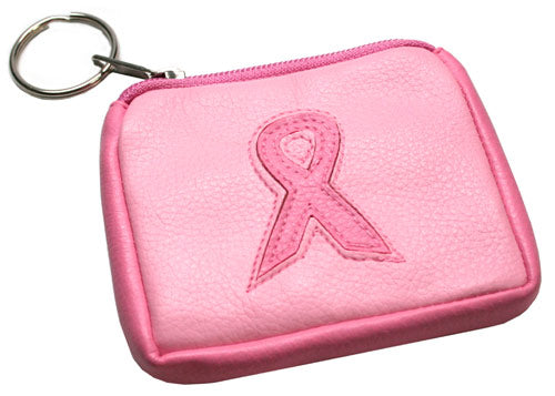 Pink Ribbon Coin Purse - Key Chain