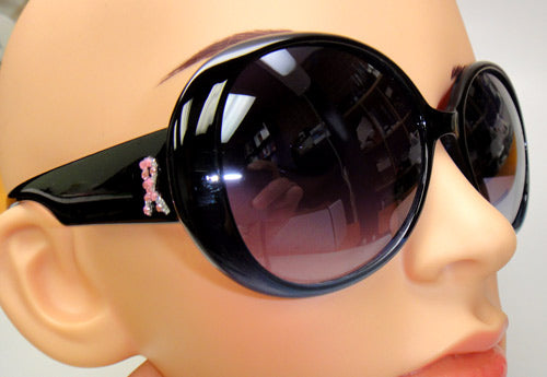 Pink Ribbon Sunglasses - Round Blue