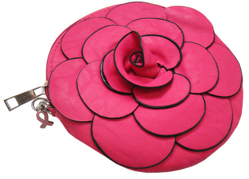 Flower Wristlet Purse-Handbag-Coin Wallet in Fuchsia
