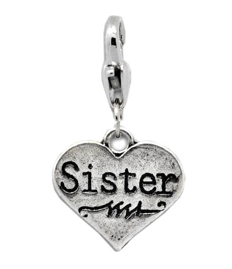 Heart "Sister" Charm