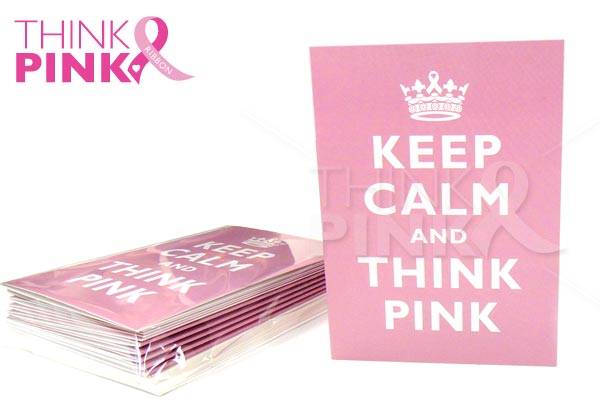Breast Cancer Keep Calm & Think Pink Cards (10 pcs)