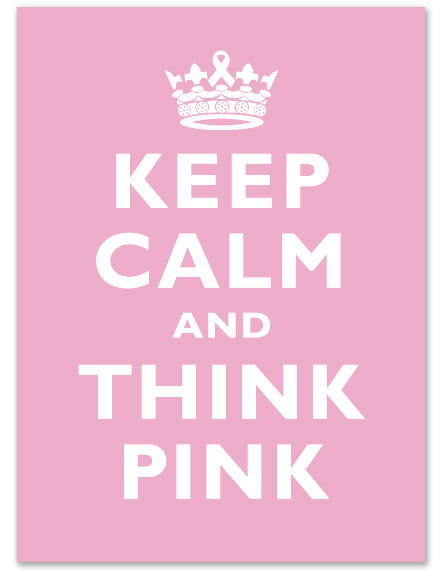 Breast Cancer Keep Calm & Think Pink Cards (10 pcs)