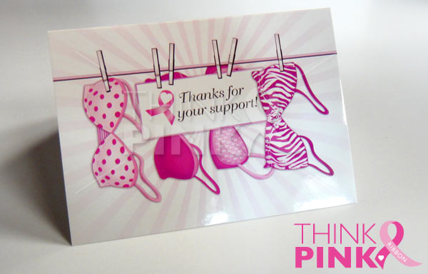 1 Dz. Pink Ribbon Thank You cards (12 pcs)