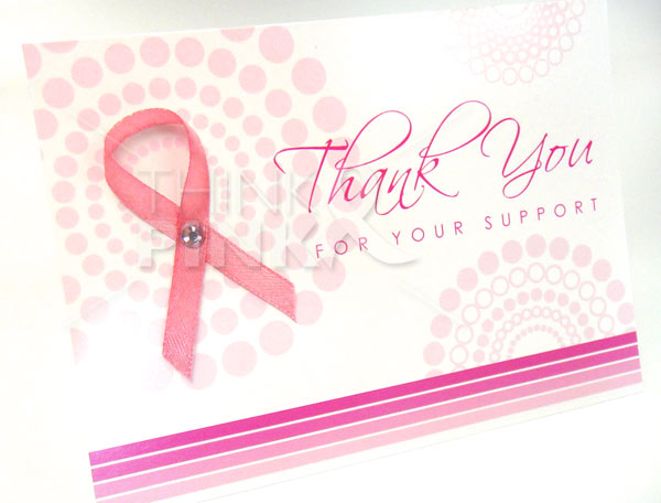 Breast Cancer Pink Ribbon Thank You Cards (10 pcs)