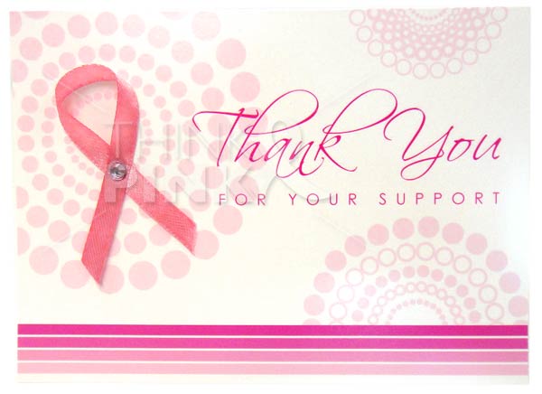 Breast Cancer Pink Ribbon Thank You Cards (10 pcs)