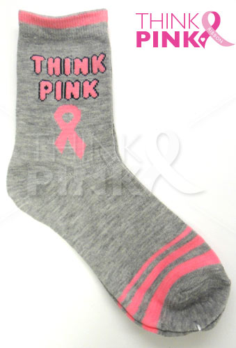 Breast Cancer Awareness 3 Pack Socks -Style 08